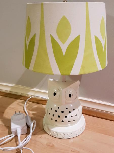 Lolli living owl lamp for nursery/child's room