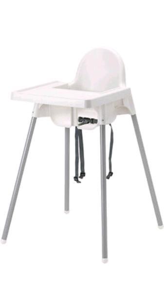 Baby High chair with safety belt white