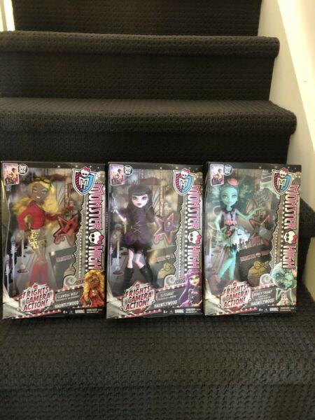 Monster high bundle of 3 frights camera action Negotiable
