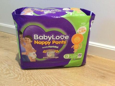 Nappy Pants BABY LOVE Junior 15-25kg (22 pack) for sale