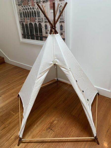Natural, Wooden Kids Teepee Tent