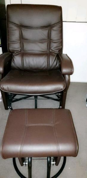 leather Glider Chair & Ottoman