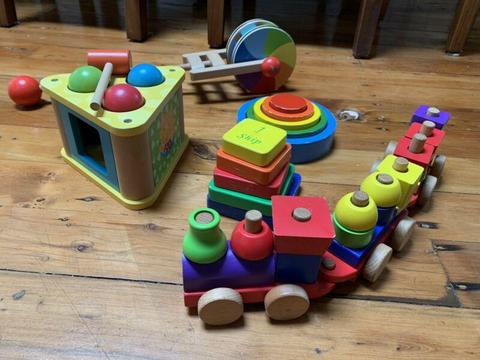 Baby and toddler educational wooden toys