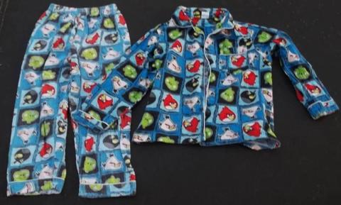 Angry Birds Flannelette boys pyjamas size 8 in GC