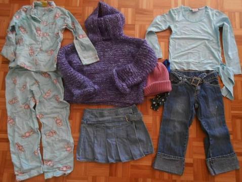 Bulk girls size 9 Winter clothes bundle 8 items incl Pyjamas