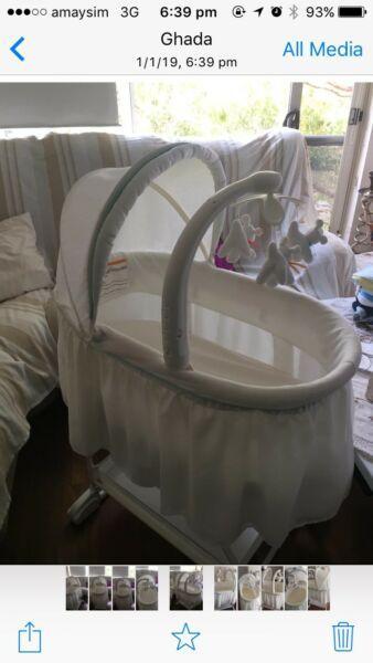 Wanted: Baby cot basinette bed as new rrp $299