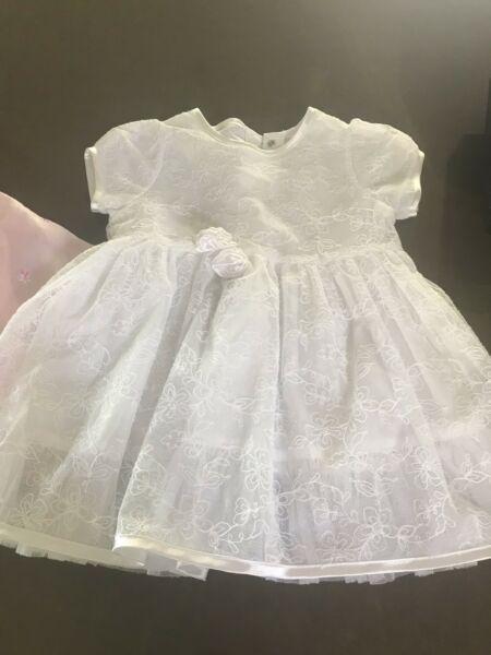 Baby Christening Dress with bonus pink dress size 1