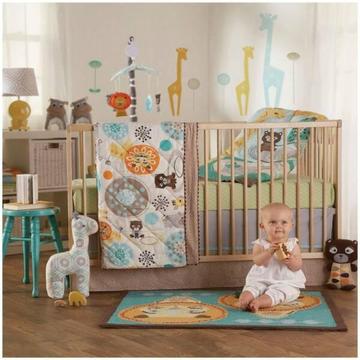 Living textiles baby Zig zag zoo cot quilt set and accessories