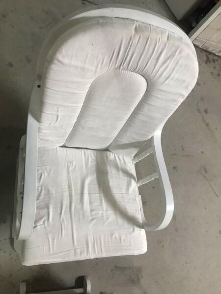 Solid white rocking chair footrest