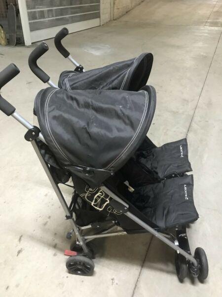Childcare twin / double stroller pram