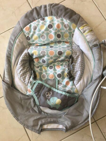 Baby bouncer, seat, toy, mat