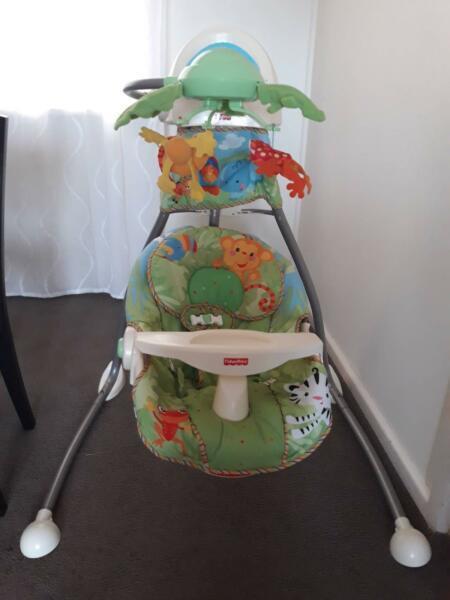 Fisher Price Rainforest Cradle Swing DISCOUNTED due to no music