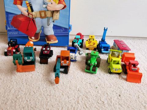 Bob the builder diecast vehicles and holder