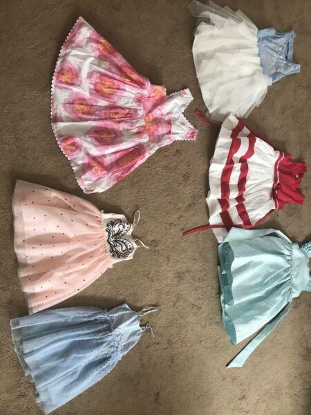 6 gorgeous girls dresses size 2-4 most are new