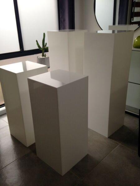 White Acrylic plinth stands