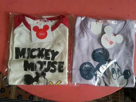 Brand New UNIQLO Mickey mouse T-shirts 130cm 8years 2 for $10