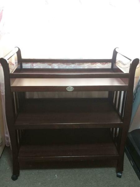 Baby change table/storage shelves