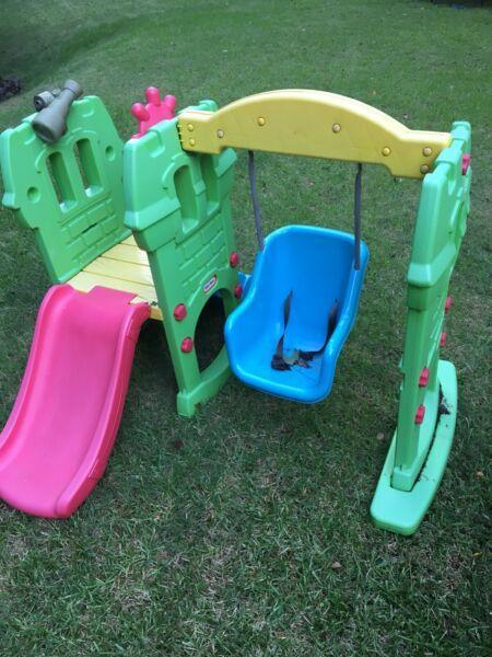 Outdoor Little Tikes slide and swing set - North Turramurra