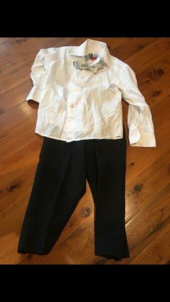 Size 4 smart white shirt and size 4 smart black pants