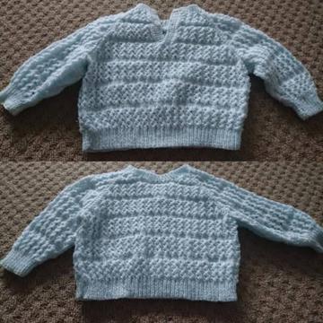 Hand made light blue sweater- 6 to 14 month $10