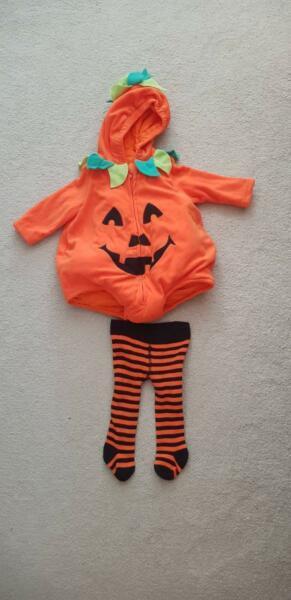 EUC Pumpkin Costume Autumn Fancy Dress Halloween 3-6 months