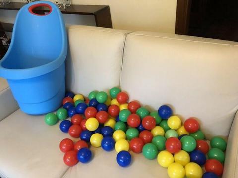 Colorful Trolley Bin & Soft Plastic balls for Baby/Kids Toy