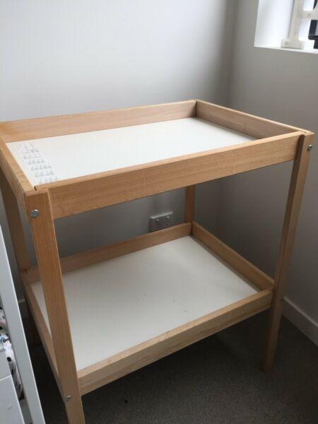 Baby changing table with foam