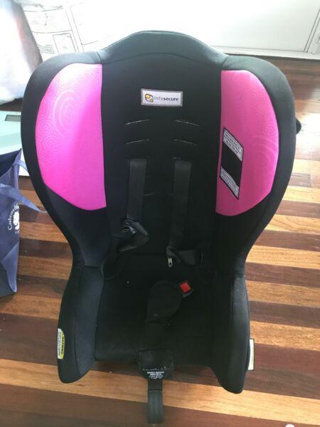 Used Infasecure child car seat for sale (new RRP $199)