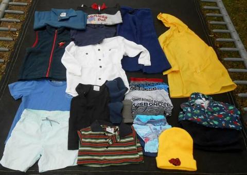 Bulk boys size 4 clothes 26 items incl Bonds Country Rd Billabong