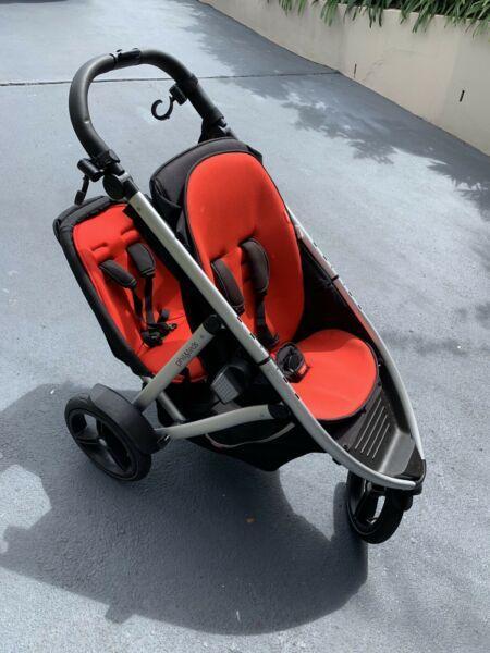 Phil and teds double pram. 95% new. Used only a few times