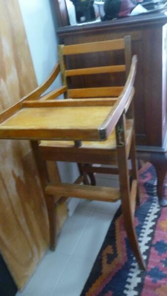 High Chair, wooden and loved