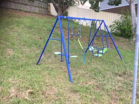 Outdoor swing, see saw set