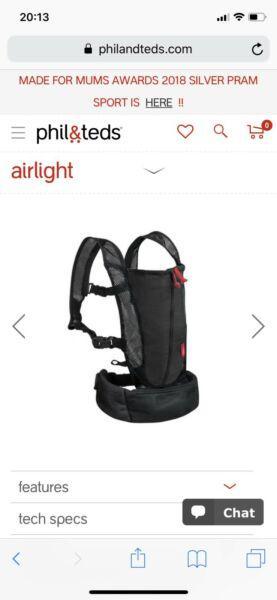 Phil & Teds airlight baby carrier - near new