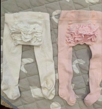 BABY BONDS FRILLY TIGHTS - size 0-6 months