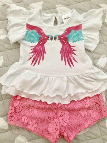 Baby girl top and shorts - size 00
