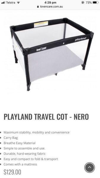 Love'n'care PLAYLAND TRAVEL COT - NERO