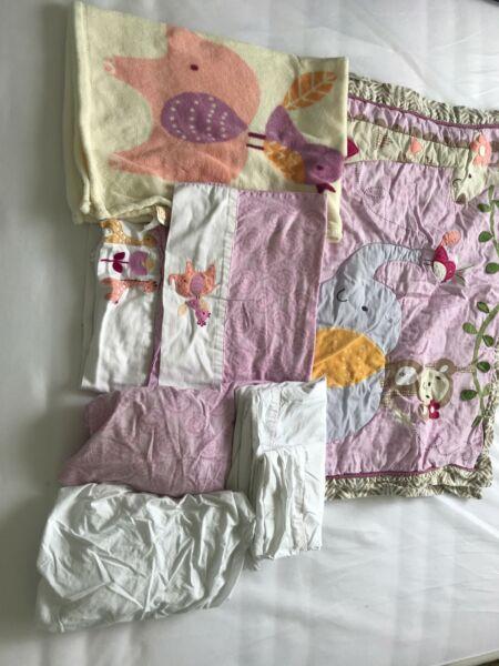 Girls Cot Bed Sheet Set