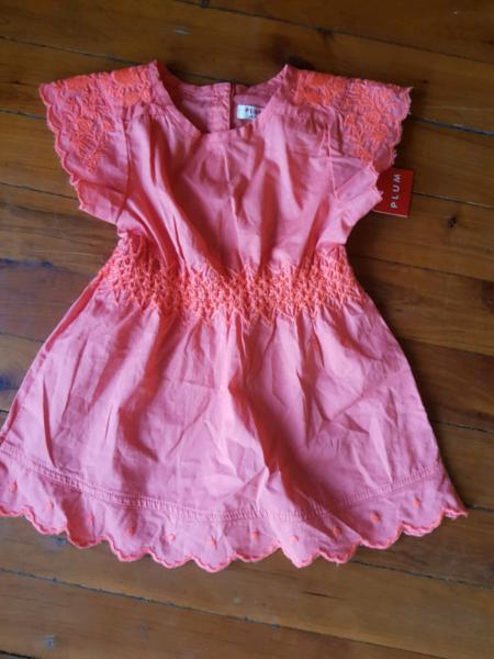 Brand new plum dress with tags size 1 baby girl