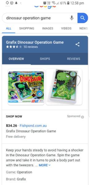 Dinosaur operation game