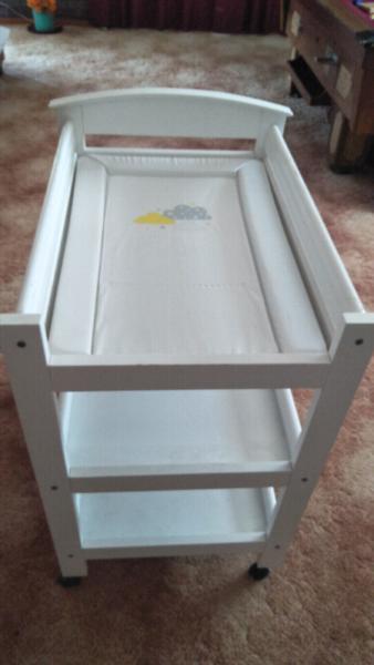 White Timber Baby Change Table