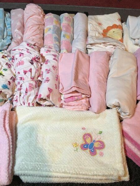 Baby Girls Cot Sheets, Wraps and Blankets - SOLD PPU