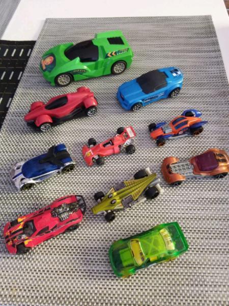 Ten assorted toy cars, all for $2.00