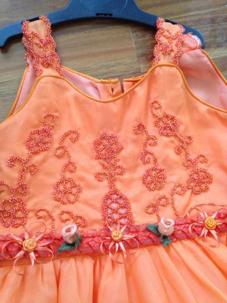Flower girl hand made dress, size 4-6