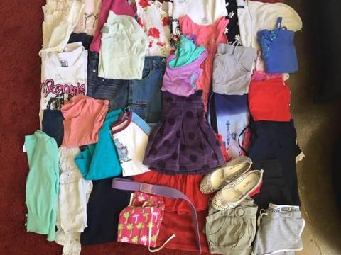 Girls clothes: dresses, pants, tops, shorts. size 8 (35 items)