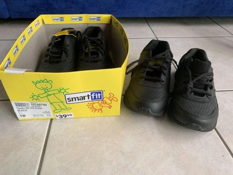 Children's Black School sport shoes size 1W Brand New x 2 Pairs