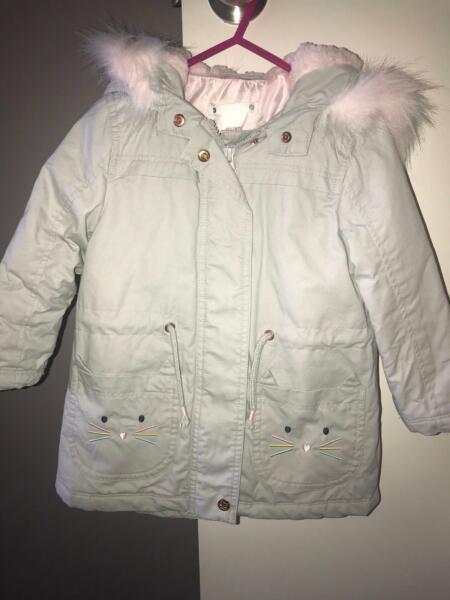 Girls hooded winter coat size 3