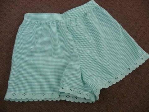 Check Shorts Teal/greenish colour & white Suit Size 7/9 years