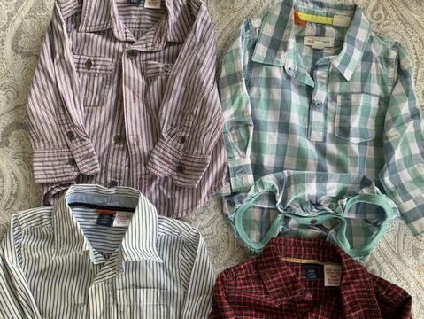 Four long sleeved shirts - size 6-12 mths (3 Baby Gap brand)