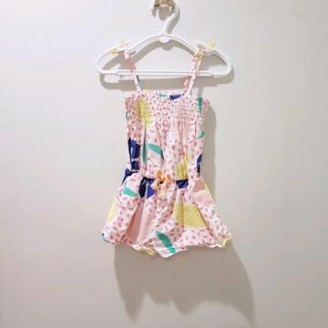 COTTON ON Abstract Pastel Smock Romper (Size 1)