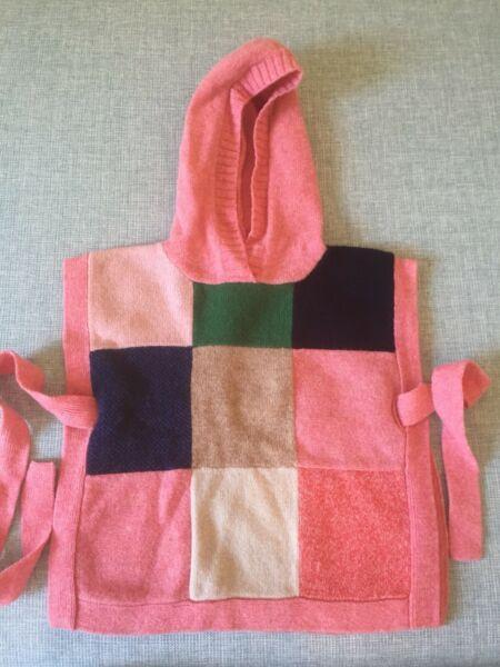 Girls Country Road knit hooded poncho, size M